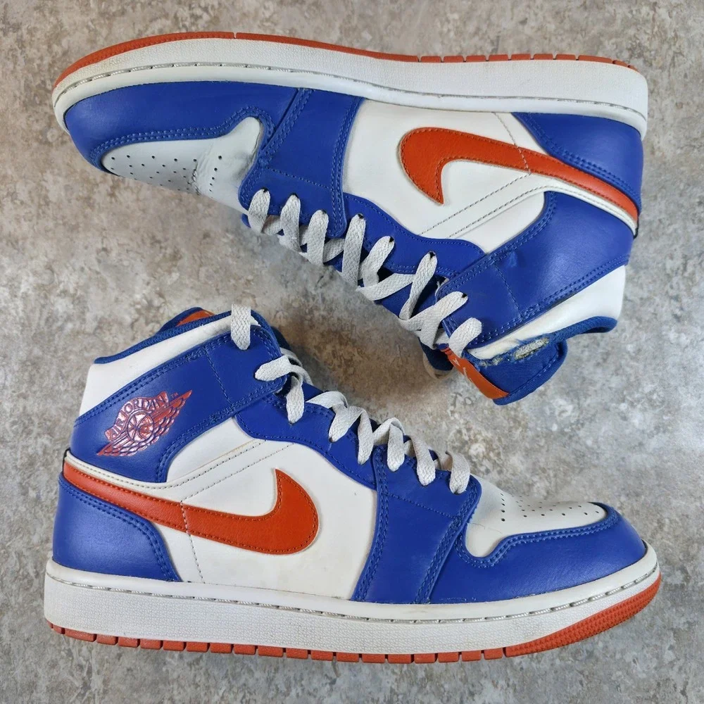 Air Jordan 1 Knicks Mens Size 9 Sneakers FD1029-400 Blue Orange Shoes